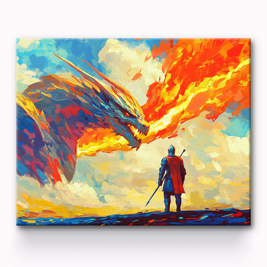 Dragon and Knight Painting By Number 1