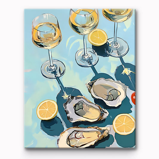 Seafood Feast At The Table Painting By Number 1