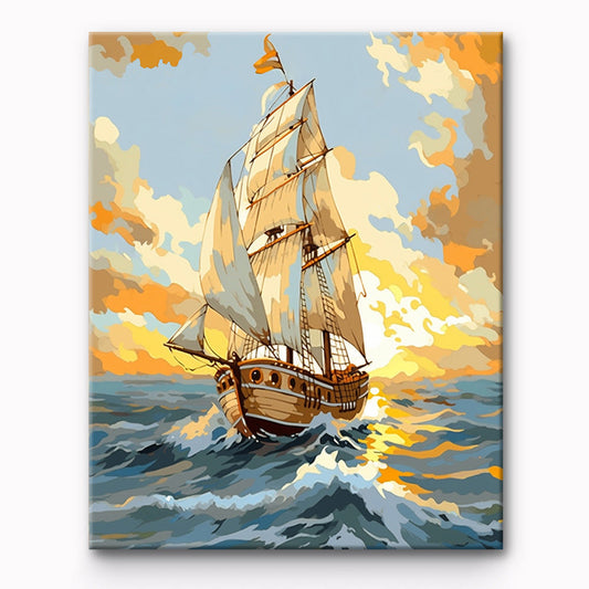 Sailboat Sea Painting By Number 1