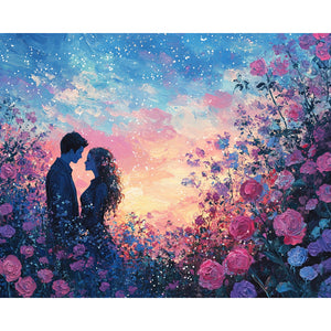 Embracing In The Sea Of Flowers Painting By Number 2