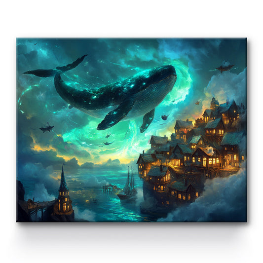 Fantasy World with Whales Painting By Number 1