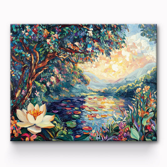 Lotus Flower Waiting to Open Painting By Number 1