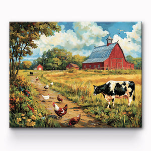 Farm With Animals Painting By Number 1