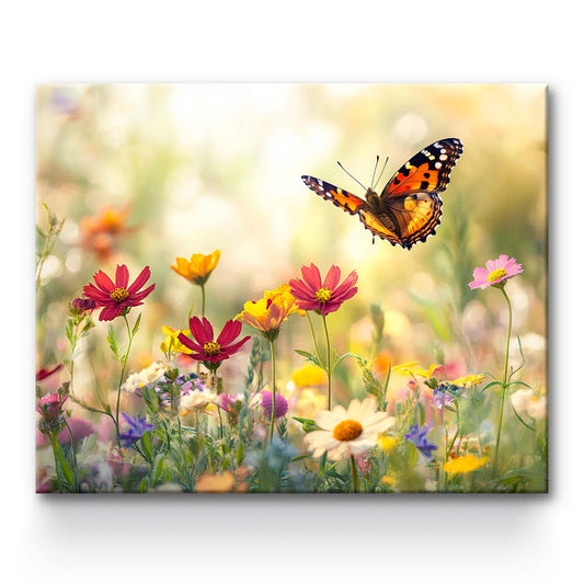 Flower Butterfly Painting By Number 1