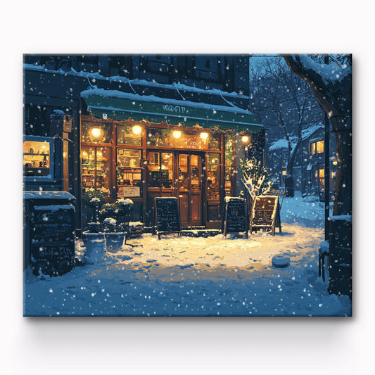 Street Coffee Store Painting By Number 1