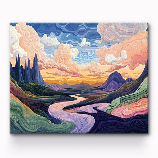 Mountain Stream Painting By Number 1