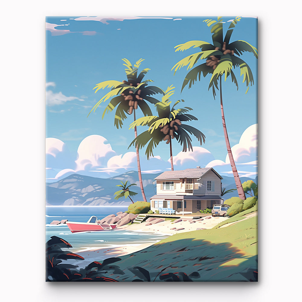 Seaside Houses Painting By Number 1