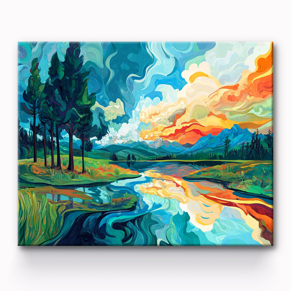 Mountain Landscape Painting By Number 1