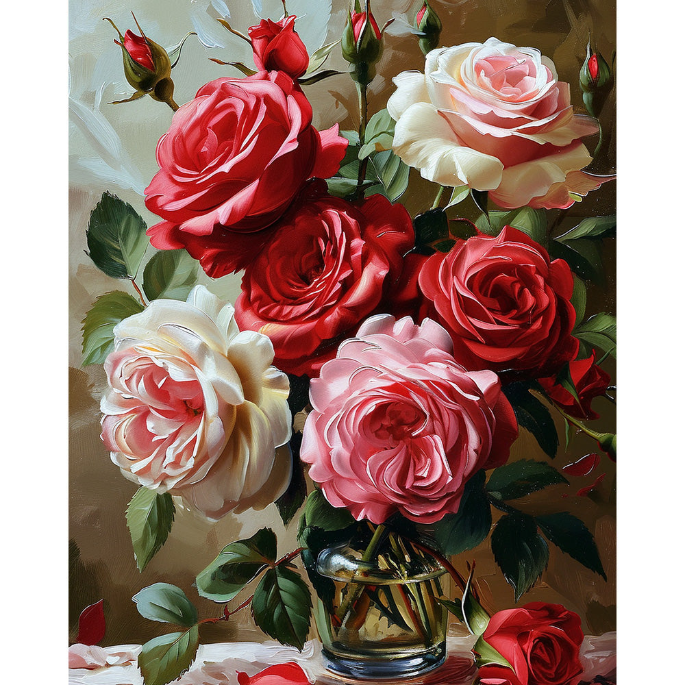 Flower Rose Painting By Number 2