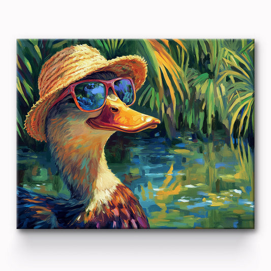 Duck With Sunglasses Painting By Number 1