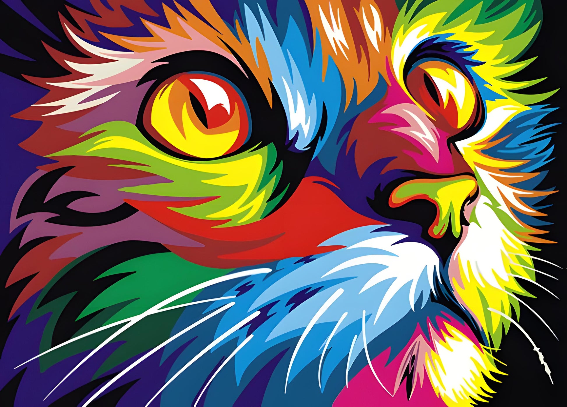 Colorful Cat Painting By Number 2