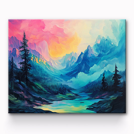 Mountain Forest Painting By Number 1