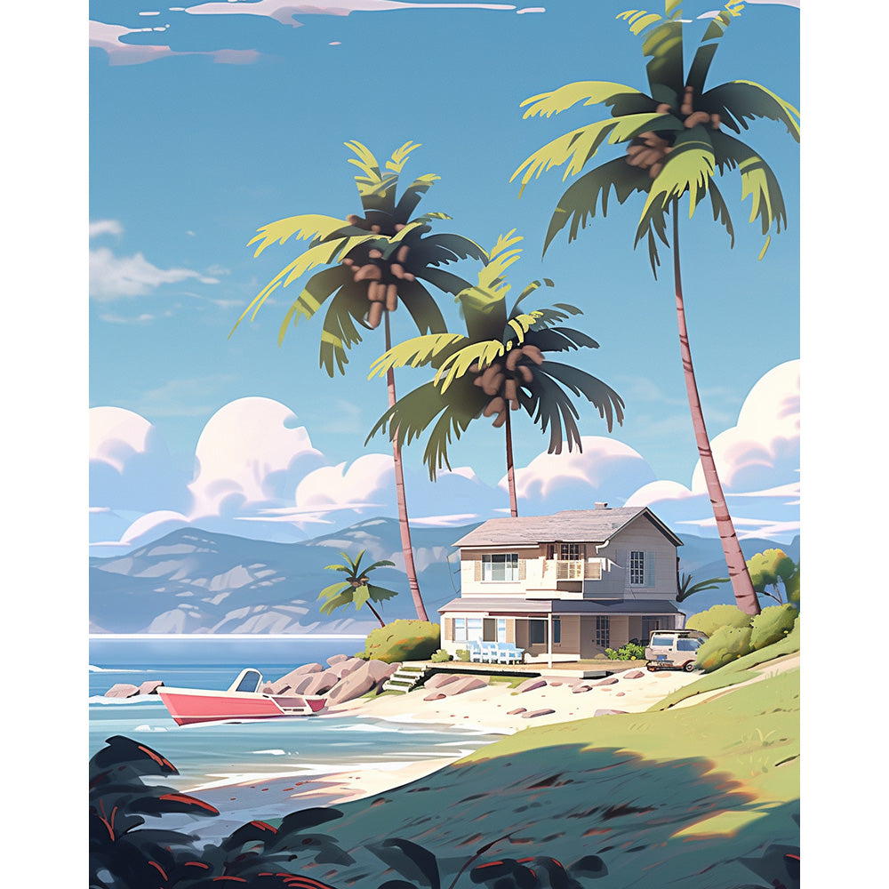 Seaside Houses Painting By Number 2