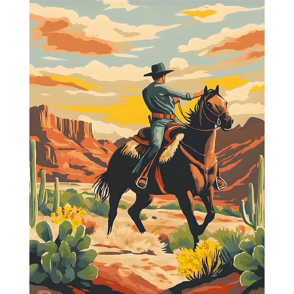 Cowboys and Horses  Painting By Number 2
