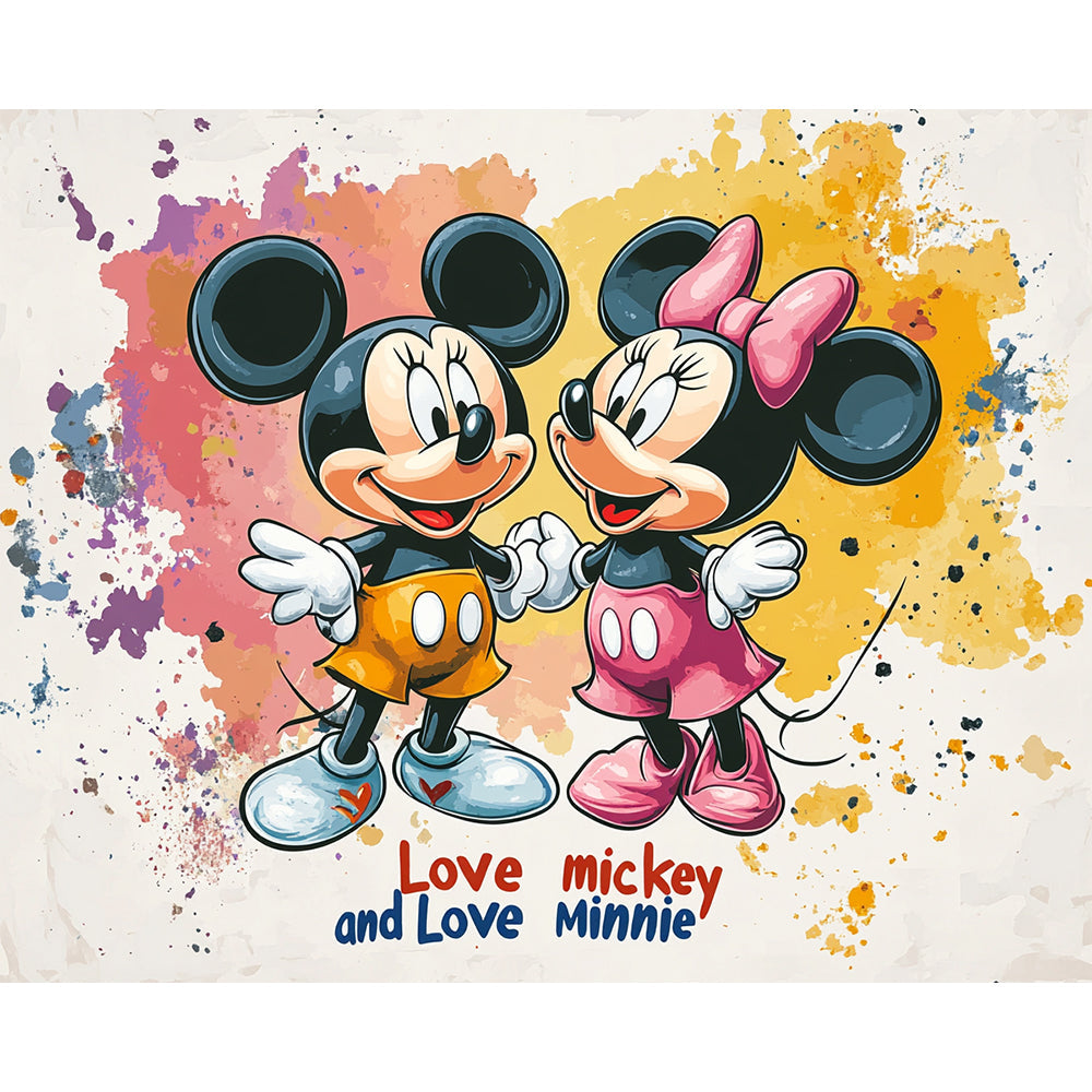 Love Mickey And Love Minnie Painting By Number 2