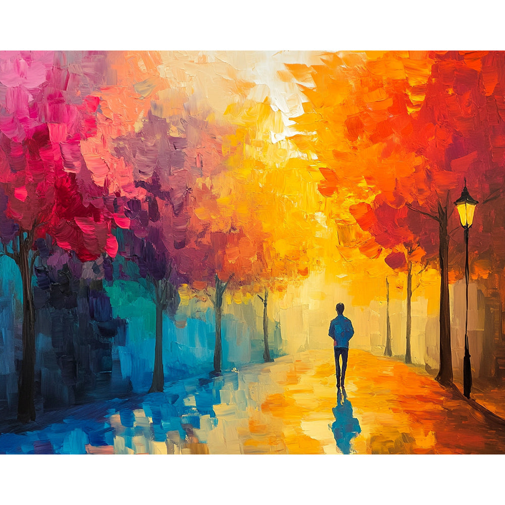 Autumn Walking Painting By Number 2