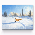 Fox Running in the Snow Painting By Number 1