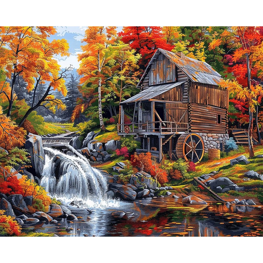 Little Stream And House Painting By Number 2