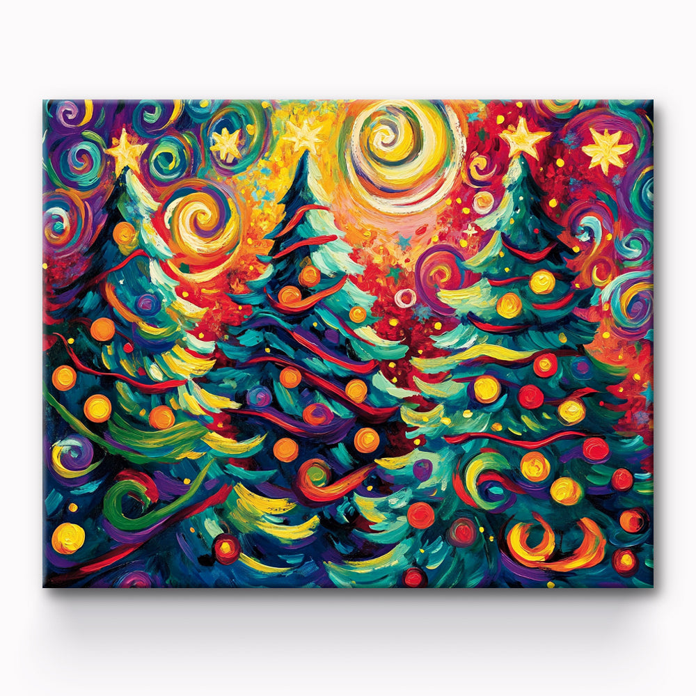 Christmas Trees Painting By Number 1