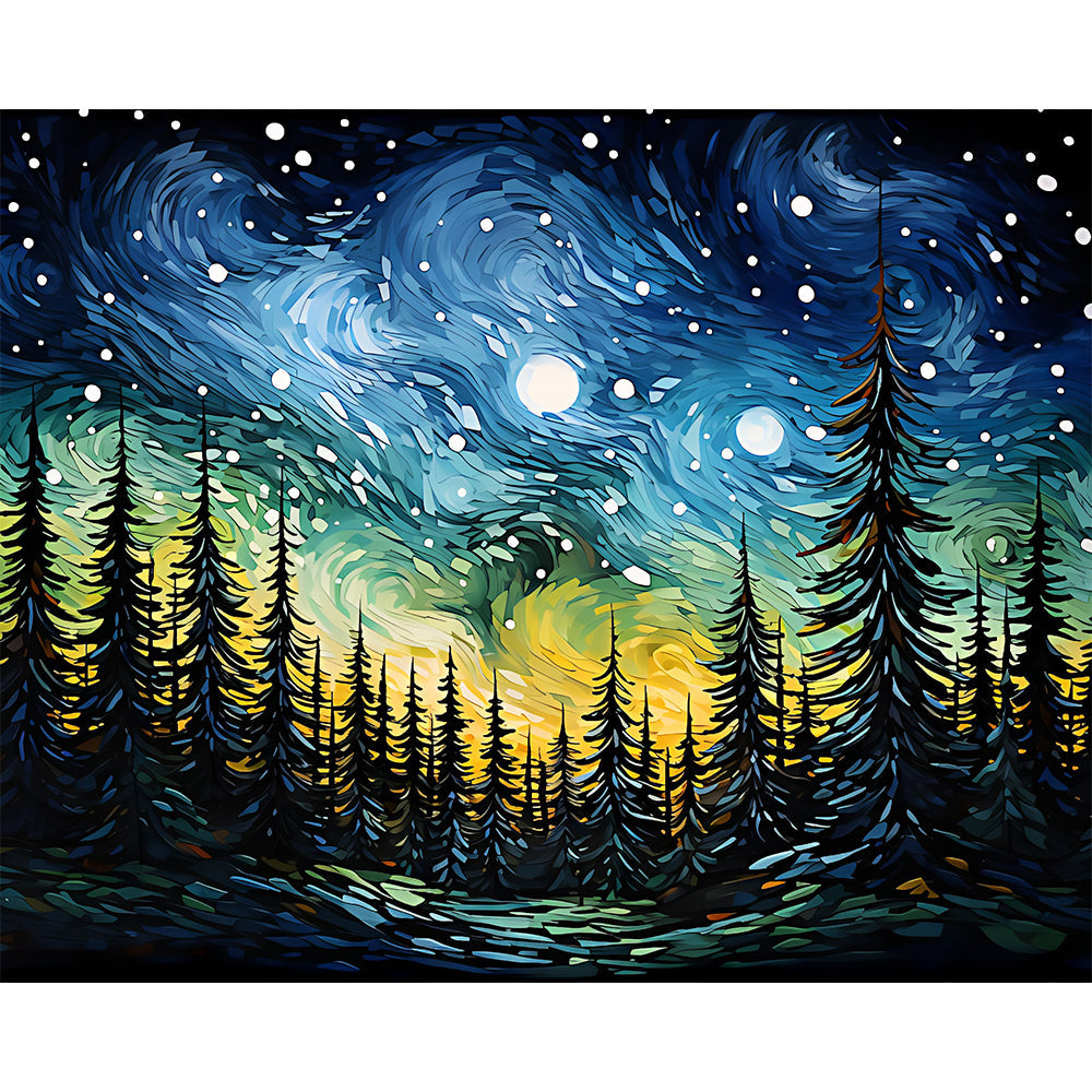 Forest By Starlight 36 Color Painting By Number 2
