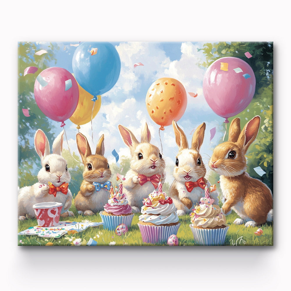 Rabbit's Birthday Party Painting By Number 1
