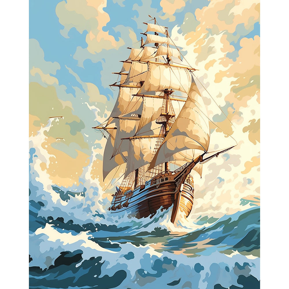 Sailboat Sea Painting By Number 2