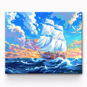 Sailboat Sea Painting By Number 1
