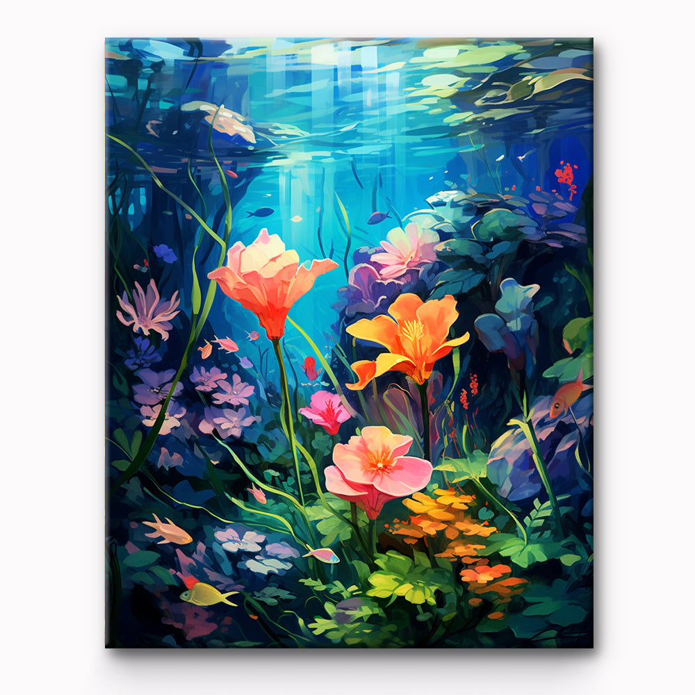 Flowers In Water Painting By Number 1
