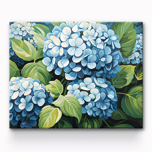 Blue Folwer 36 Color Painting By Number 1