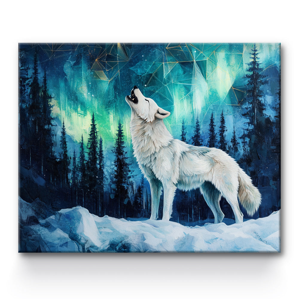 Aurora Deep Forest And Wolves Painting By Number 1