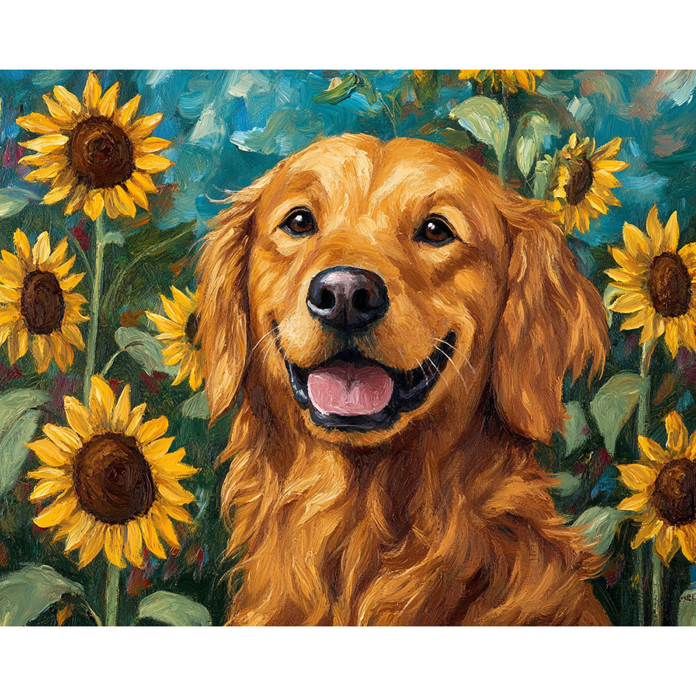 Sunflower Dog Painting By Number 2
