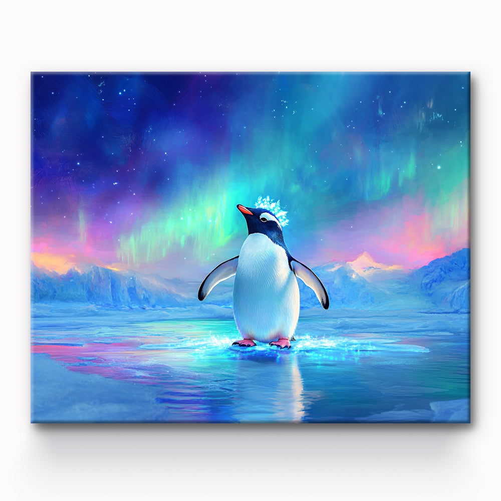 Penguin With Crown In Arctic Painting By Number 1