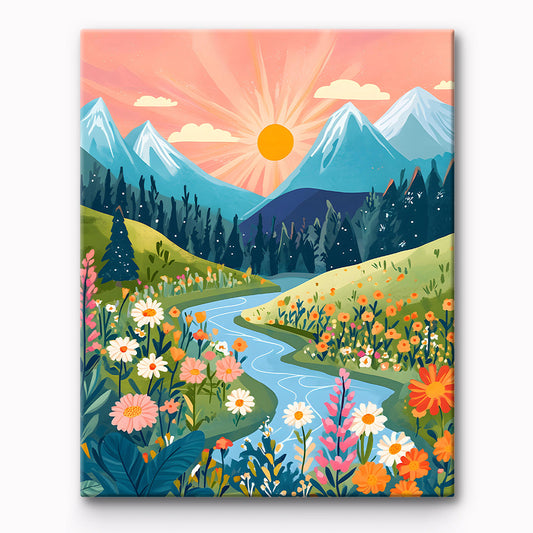 Valley Landscape Painting By Number 1