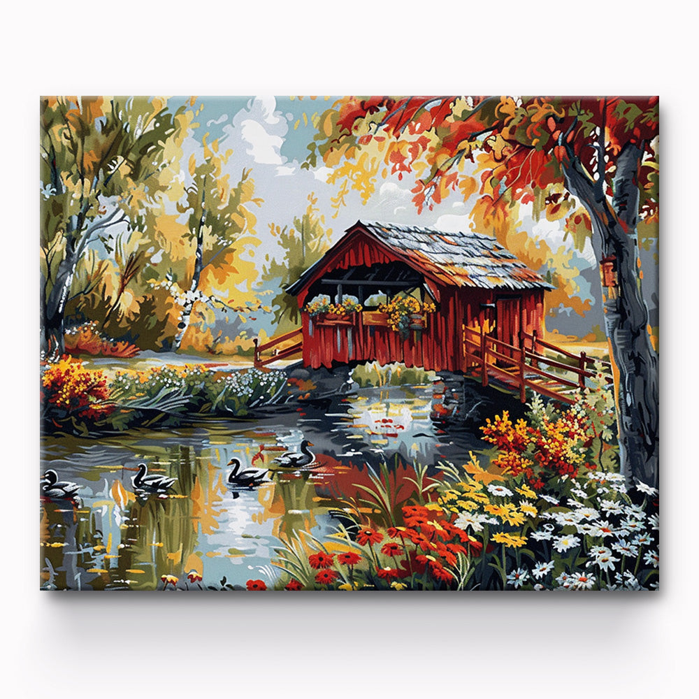 Country Cottage Painting By Number 1
