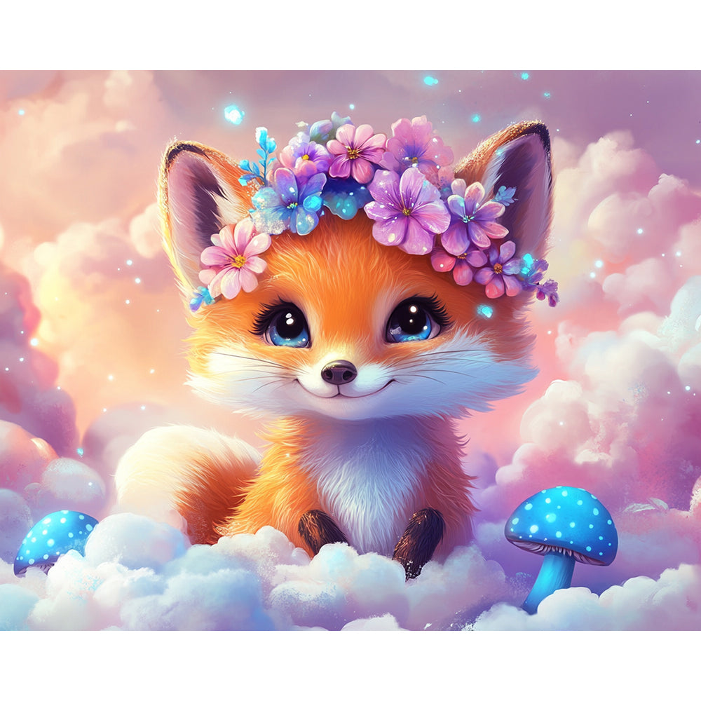 Cartoon Fox With Wreath Painting By Number 2