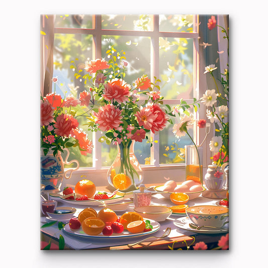 Enjoying Food Time Painting By Number 1