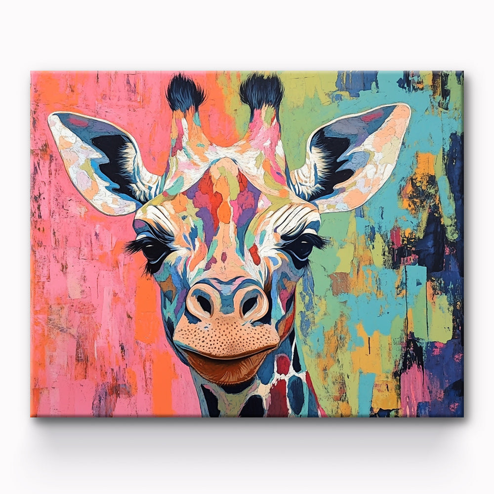 Giraffe Portrait Painting By Number 1