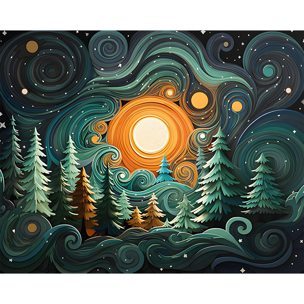 Forest by Starlight Painting By Number 2