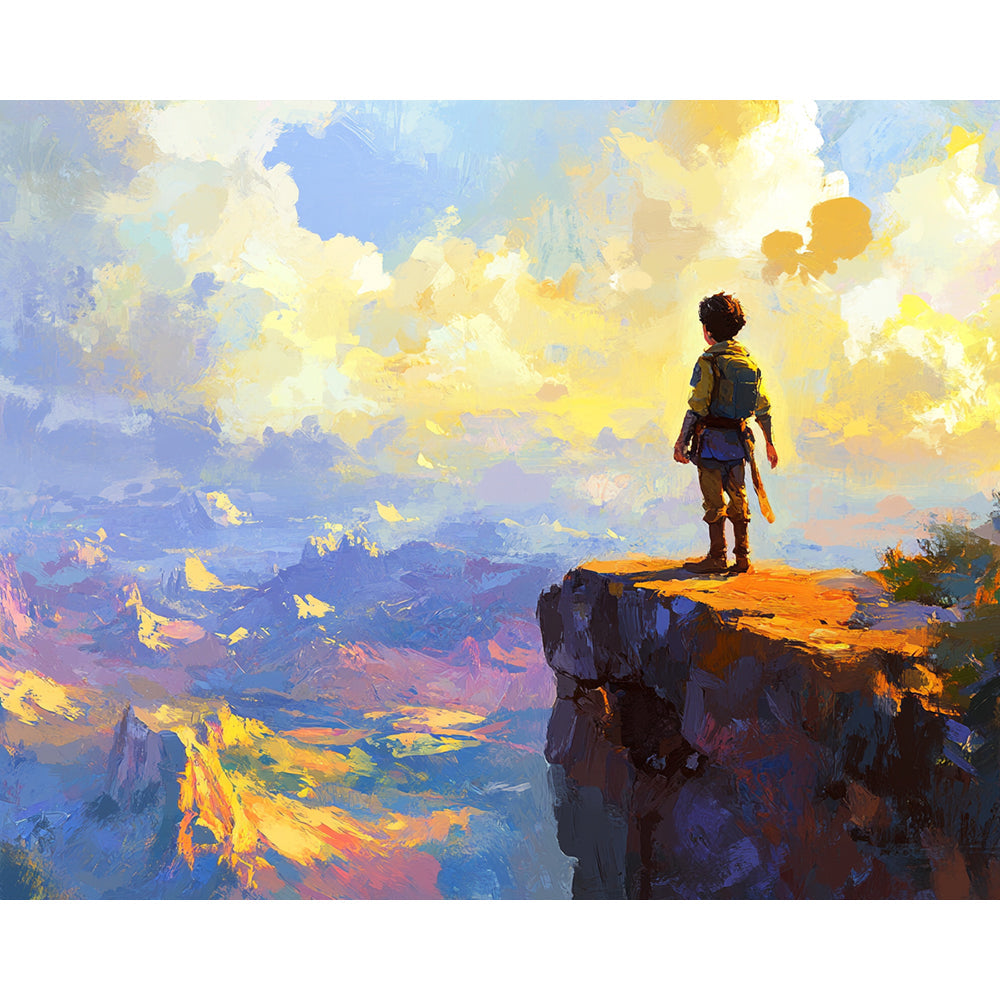 Little Boy Looking Down On The World Painting By Number 2