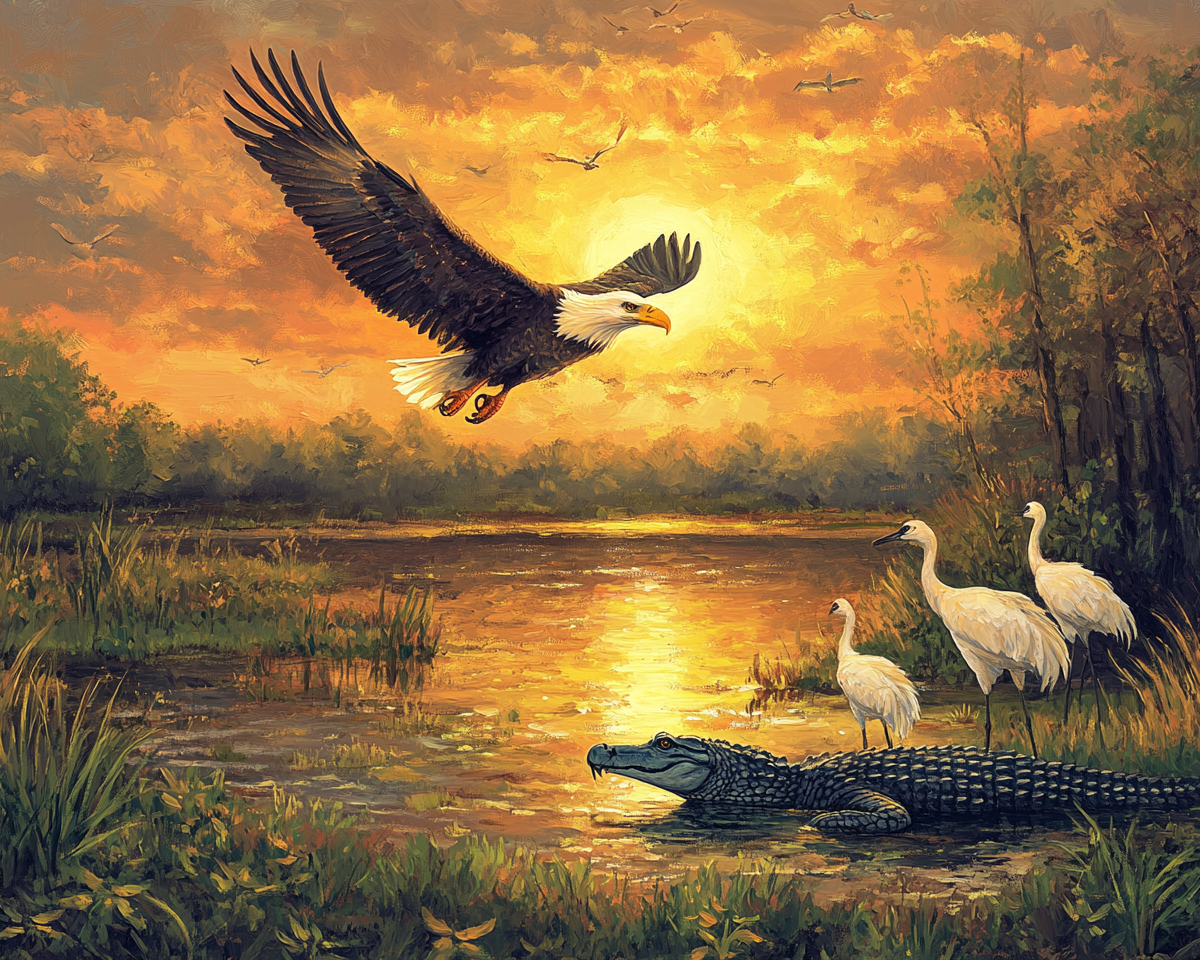 Animals in the Wetlands Painting By Number 2