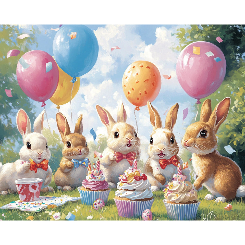 Rabbit's Birthday Party Painting By Number 2