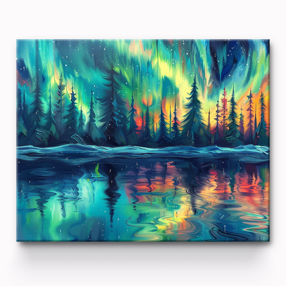 Aurora And The Trees Painting By Number 1