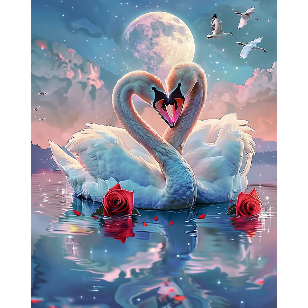 The Moon and The Swan Painting By Number 2