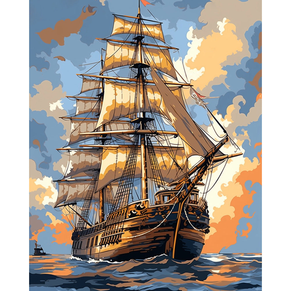 Sailboat Sea Painting By Number 2