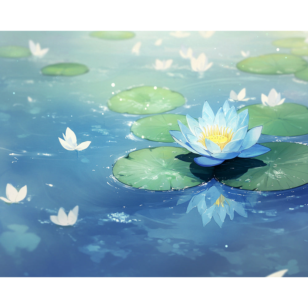 Lotus Flower And Lotus Leaf Painting By Number 2