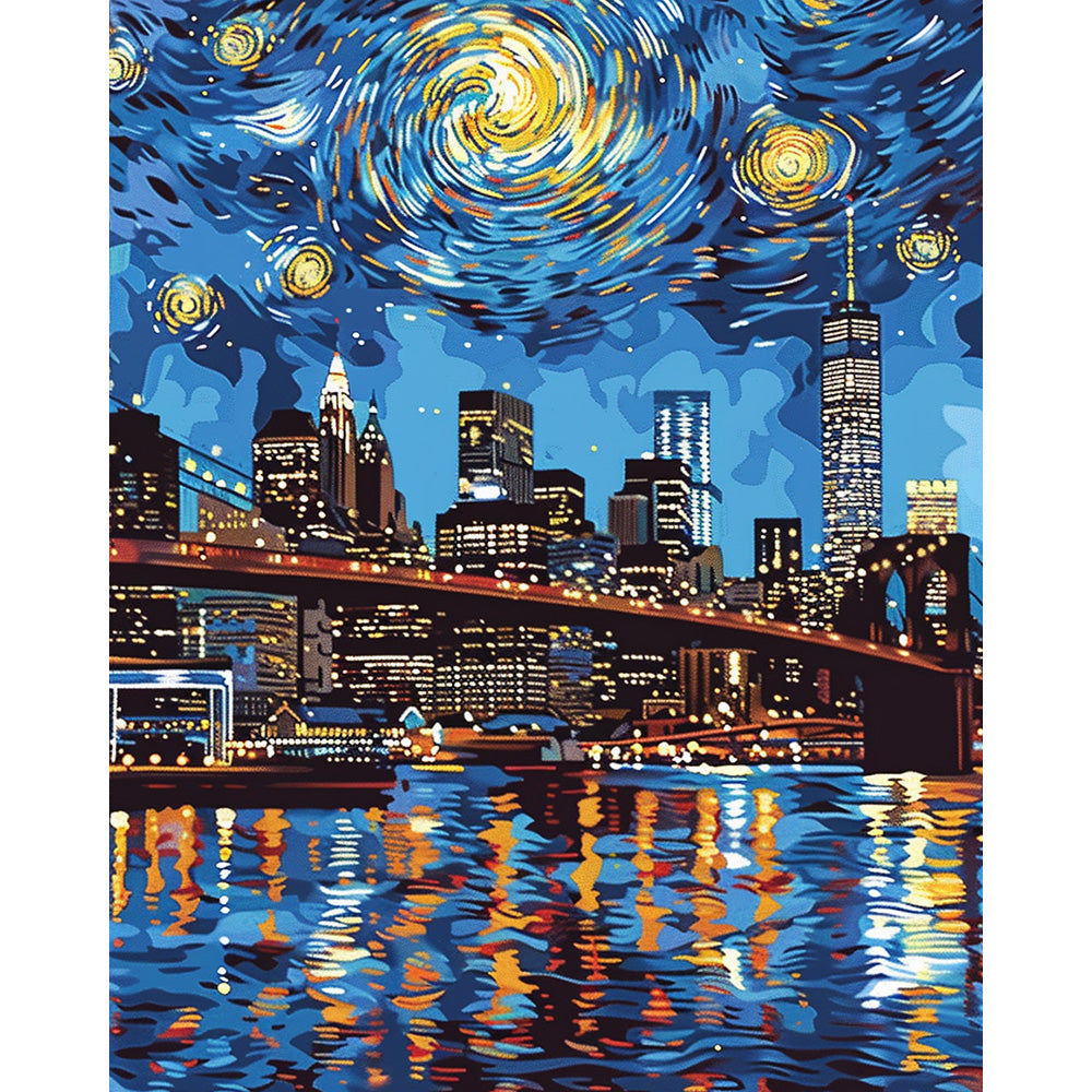 The City of Night Sky Painting By Number 2