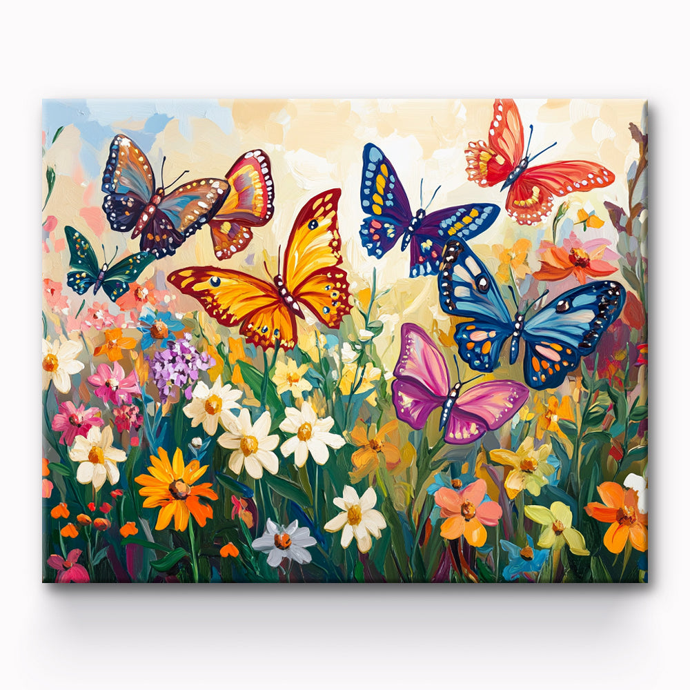 Butterfly In Flower Painting By Number 1