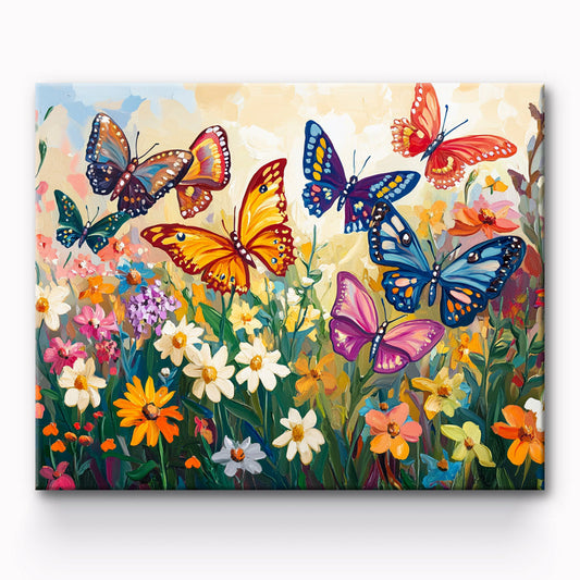 Butterfly In Flower Painting By Number 1