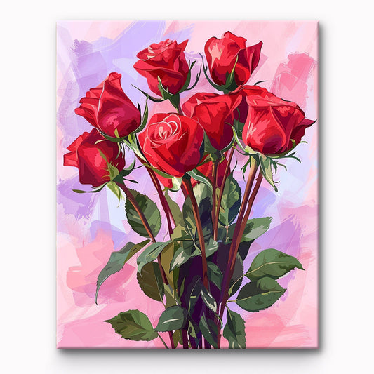 Flower Rose Painting By Number 1