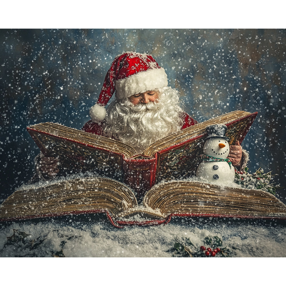 Santa Drinking Snowman Reading Painting By Number 2
